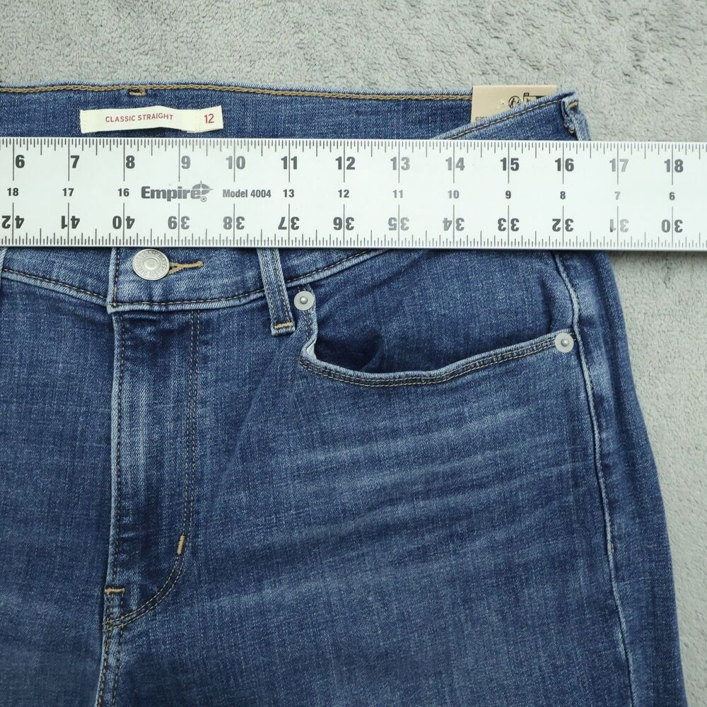 Levi's Jeans Women's Size 12M Mid-Rise Classic Straight Denim 30" Inseam NWT - Picture 3 of 16